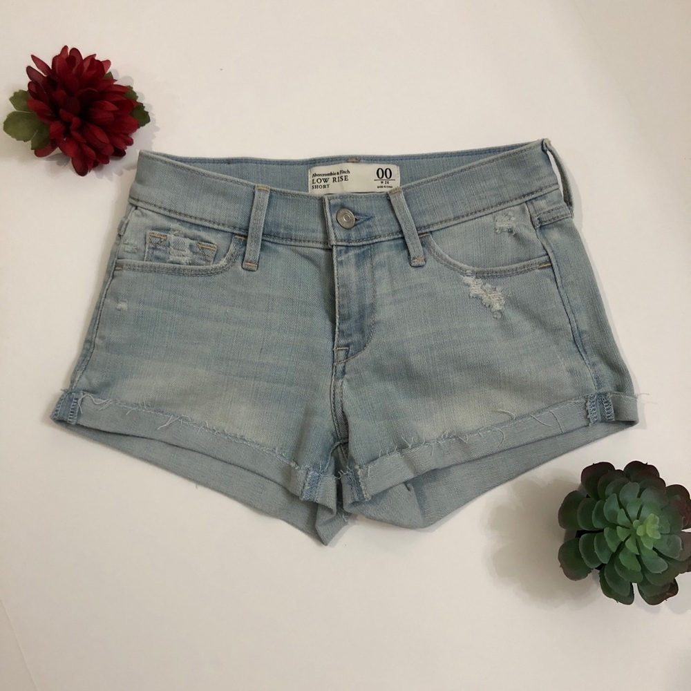 Abercrombie and Fitch | A&F Jean Shorts | Low-Rise | Light-wash | Size 00 W 24